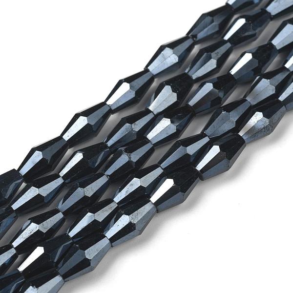 

PandaHall Opaque Glass Beads Strands, Faceted, Bicone, Midnight Blue, 12x6mm, Hole: 1mm, about 50pcs/Strand, 23.98''(60.9cm) Glass Bicone