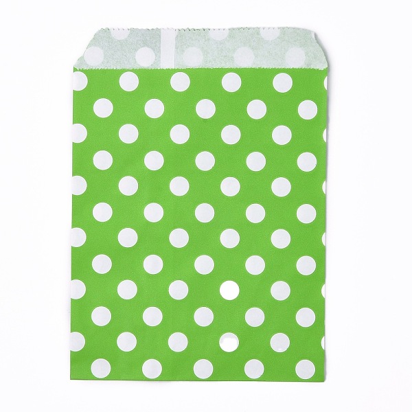 

PandaHall Kraft Paper Bags, No Handles, Food Storage Bags, Polka Dot Pattern, Green, 18x13cm Paper Polka Dot Green