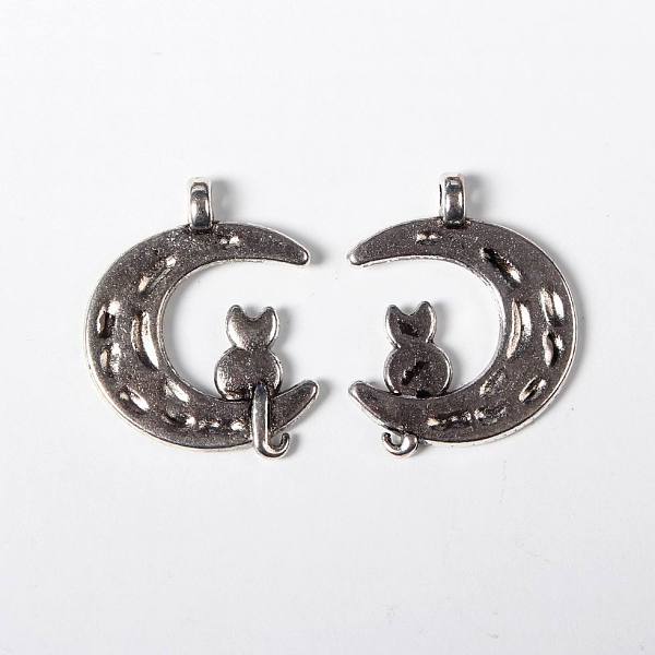 

PandaHall Tibetan Style Alloy Pendants, Cadmium Free & Nickel Free & Lead Free, Moon, Antique Silver, 22x18x2mm, Hole: 2mm Alloy Moon