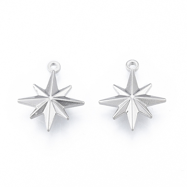 

PandaHall 304 Stainless Steel Pendants, Star, Stainless Steel Color, 21x17x4mm, Hole: 1.6mm 304 Stainless Steel Star