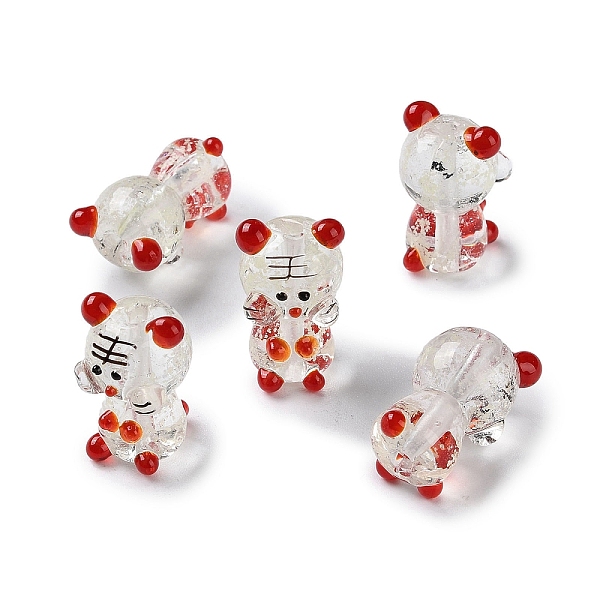

PandaHall Luminous Handmade Lampwork Beads Strands, Glow in the Dark, Tiger, 22.5~23x14x14mm, Hole: 1.8mm, about 20pcs/strand, 16.93''(43cm)...