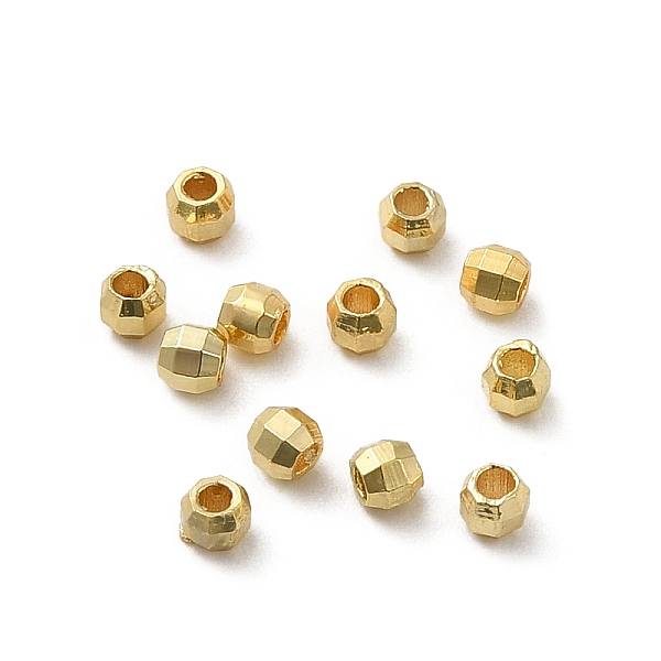 

PandaHall Brass Spacer Beads, Faceted, Barrel, Real 18K Gold Plated, 2x1.7mm, Hole: 0.8mm Brass Barrel