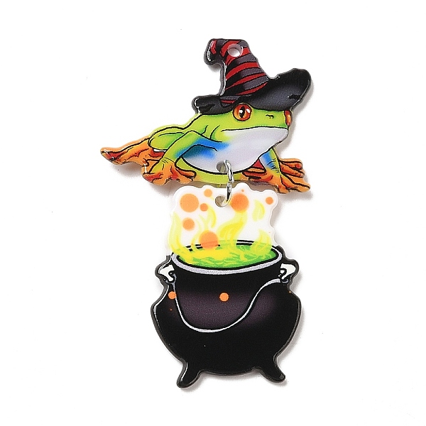 

PandaHall Acrylic Pendants, Frog, 58x24x2mm, Hole: 2mm Acrylic Frog
