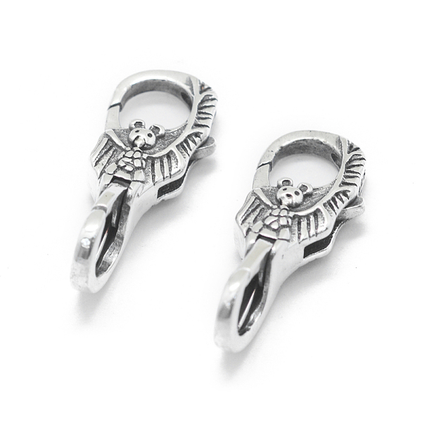 

PandaHall Thailand 925 Sterling Silver Lobster Claw Clasps, Bat, Antique Silver, 23.5x10x8mm, Hole: 5mm and 6mm Sterling Silver
