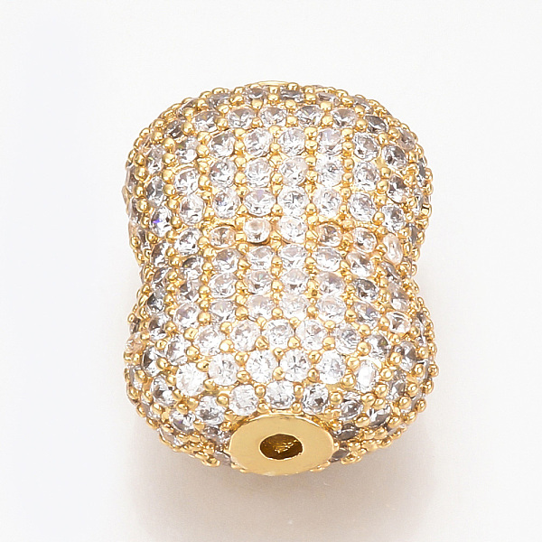 

PandaHall Brass Micro Pave Cubic Zirconia Beads, Clear, Golden, 20x15x9mm, Hole: 1.5mm Brass+Cubic Zirconia Others Clear