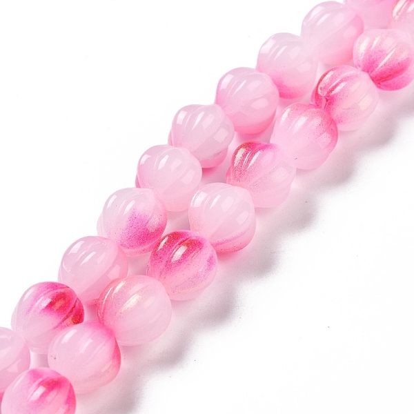 

PandaHall Glass Beads Strands, Lantern, Pearl Pink, 10.5x9.5x10.5mm, Hole: 1mm, about 38pcs/strand, 15.24 inch(38.7cm) Glass Lantern