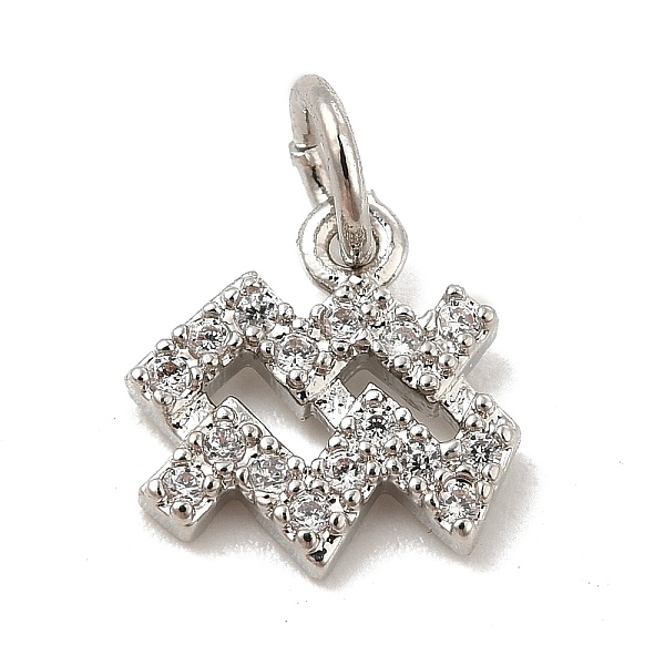

PandaHall Brass Micro Pave Cubic Zirconia Charms, Constellation Charm, with Jump Ring, Aquarius, 9.5x9.5x1.5mm, Hole: 3.5mm Brass+Cubic..., Clear