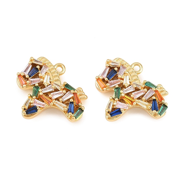 Pendenti in zirconi cubici colorati in micro pavè di ottone