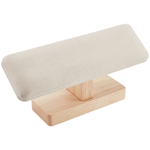 

PandaHall Wooden Watch Display Stand, T-Bar Bracelet Holder Faux Suede Jewelry Organizer Holder Removable Bangle Pendants Anklet Tower Rack..., Gray