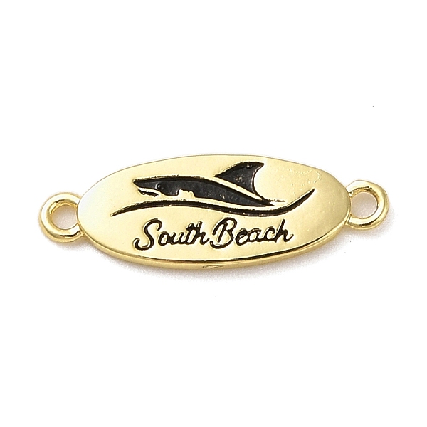 

PandaHall Beach Theme Rack Plating Brass Oval Connector Charms, Word South Beach Links, Long-Lasting Plated, Cadmium Free & Lead Free, Real..., Black