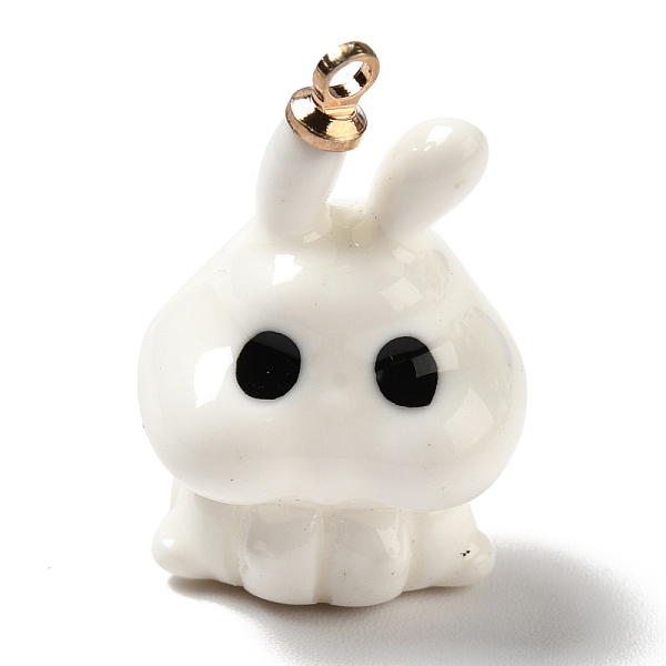 

PandaHall Halloween Theme Opaque Resin Pendants, with Light Gold Tone Alloy Findings, Rabbit, Antique White, 20.5x13.5x12.5mm, Hole: 1.5mm...