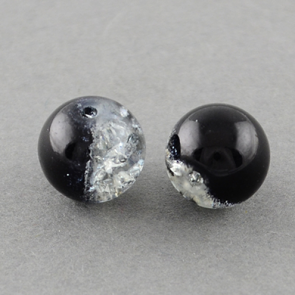 

PandaHall Spray Painted Crackle Glass Beads Strands, Round, Two Tone, Black, 12mm, Hole: 1.3~1.6mm, about 66pcs/strand, 31.4 inch Glass...