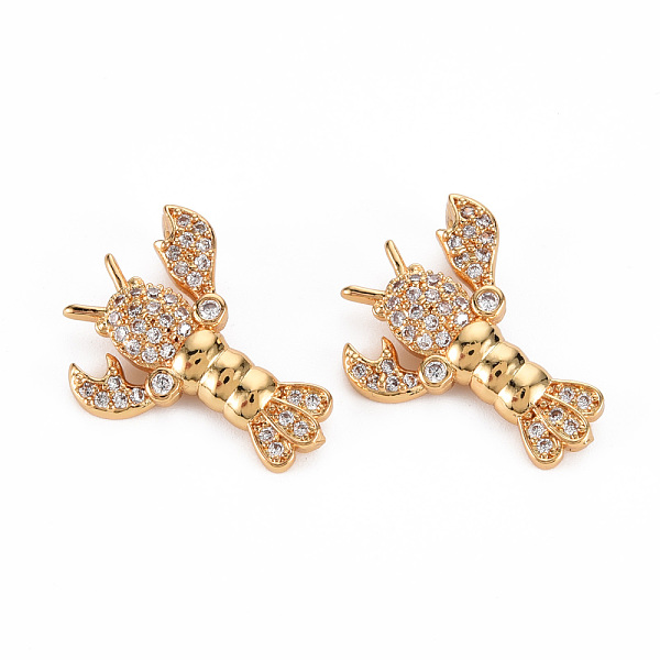 

PandaHall Rack Plating Brass Micro Pave Clear Cubic Zirconia Pendants, Long-Lasting Plated, Cadmium Free & Lead Free, Lobster, Golden...