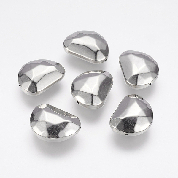 

PandaHall CCB Plastic Beads, Faceted, Bean, Platinum, 26x21x10.5mm, Hole: 1.5mm Plastic Others