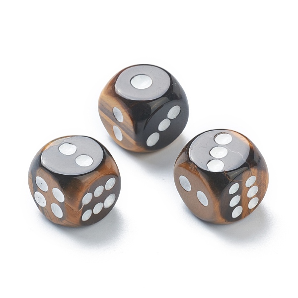 

PandaHall Natural Tiger Eye Cabochons, Dice, 15x15x15mm Tiger Eye Dice