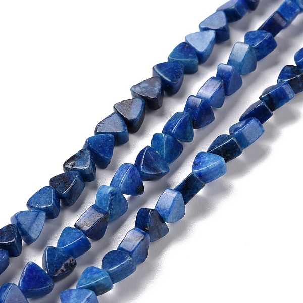 

PandaHall Natural Calcite Beads Strands, Dyed, Triangle, Blue, 5.5x6x3.5mm, Hole: 0.8mm, about 81pcs/strand, 15.94 inch(40.5cm) Calcite...