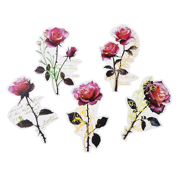 

PandaHall Rose Waterproof PET Stickers Set, Decorative Stickers, for Water Bottles, Laptop, Luggage, Cup, Computer, Mobile Phone, Skateboard...