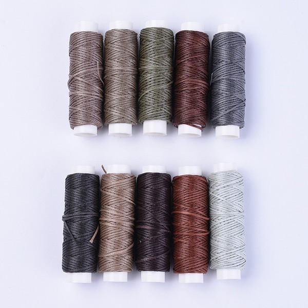 

PandaHall Sewing Threads, Flat Sturdy Strong Bounded, Polyester Leather Sewing Waxed Thread, Mixed Color, 0.8x0.3mm, about 16.4 yards..., Multicolor
