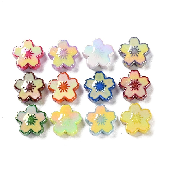 

PandaHall Opaque Acrylic Beads, with Enamel, Sakura, Mixed Color, 19x20x8mm, Hole: 3mm Acrylic Flower Multicolor