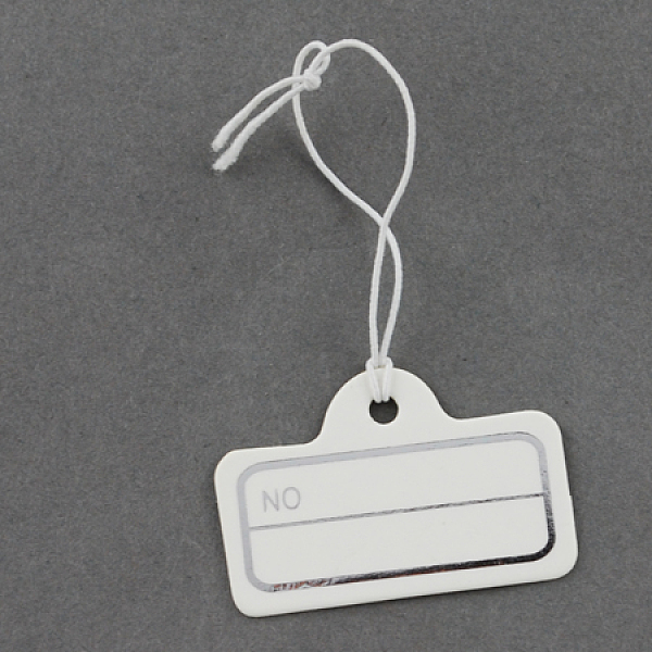 

PandaHall Paper Price Cards, Can be tied on the products, Rectangle, White, 31x21x0.5mm Paper White
