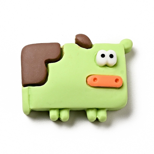 

PandaHall Cartoon Animal Opaque Resin Cabochons, Cattle, Green Yellow, Cattle, 18.5x24x7mm Resin Cattle Green