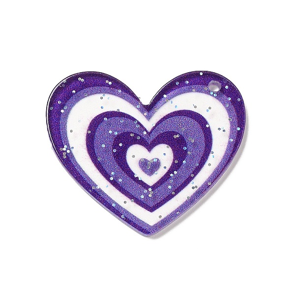 

PandaHall Transparent Plastic Pendants, Random Hole Left or Right, with Sequin, Heart, Medium Slate Blue, 28.5x30x1.5mm, Hole: 1.5mm Plastic...