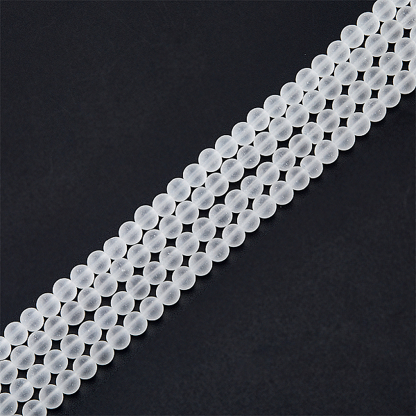 

PandaHall DICOSMETIC About 198Pcs Frosted Glass Beads 8mm Round Loose Beads White Beads Bulk 1~1.6mm Small Hole Beads for DIY Jewelry Making...