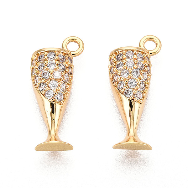 Brass Pave Clear Cubic Zirconia Pendants