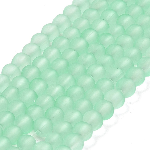 

PandaHall Transparent Glass Bead Strands, Frosted, Round, Pale Green, 6mm, Hole: 1.3~1.6mm, about 140pcs/strand, 31.4 inch Glass Round Green