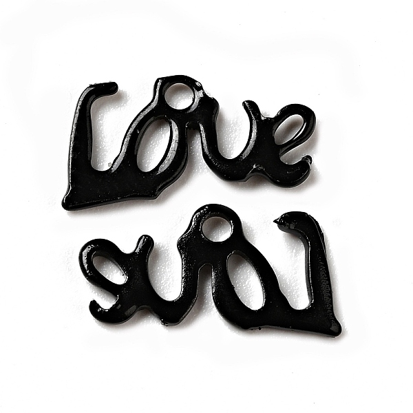 

PandaHall Spray Painted 201 Stainless Steel Charms, Word Love Charm, Black, 12x6.5x1mm, Hole: 1.4mm 201 Stainless Steel Word Black