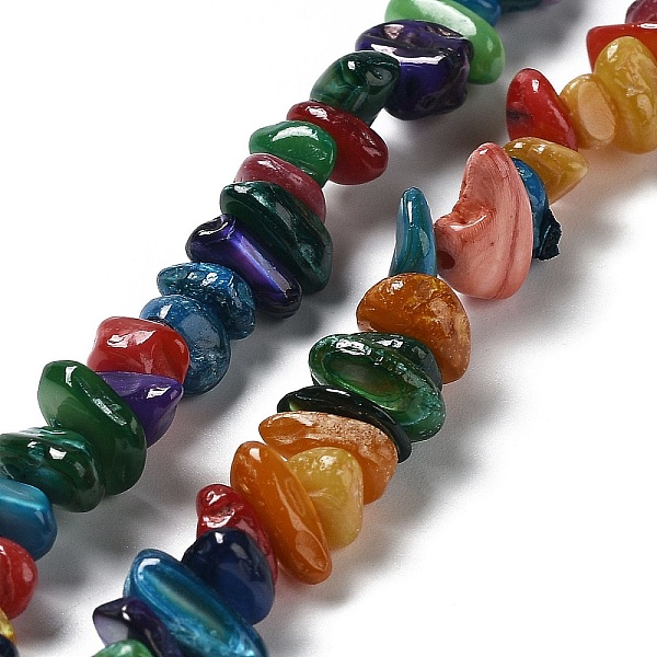 

PandaHall Natural Freshwater Shell Dyed Beads Strands, Chip, Colorful, 1~8x5~17x5~8mm, Hole: 0.9~1mm, 30.31~31.50''(77~80cm) Freshwater..., Multicolor