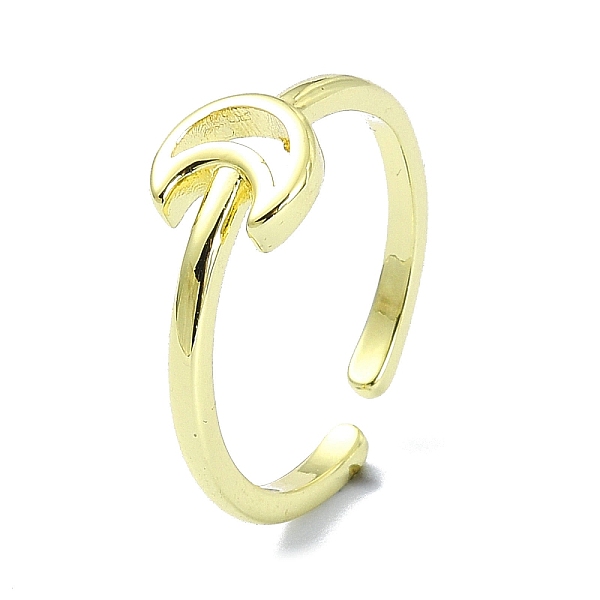 

PandaHall Brass Open Cuff Rings, Hollow Crescent Moon, Real 18K Gold Plated, US Size 7 1/4(17.5mm) Brass Moon