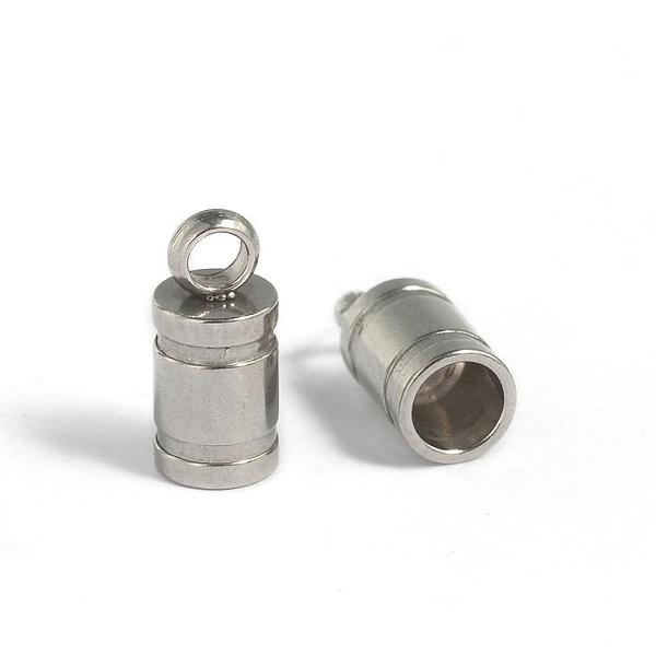 

PandaHall 304 Stainless Steel Cord Ends, End Caps, Stainless Steel Color, 9x4mm, Hole: 2mm, Inner Diameter: 3mm 304 Stainless Steel