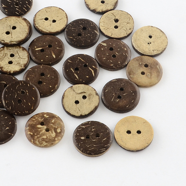 

PandaHall 2-Hole Flat Round Coconut Buttons, Coconut Brown, 18x3mm, Hole: 2mm Coconut Flat Round Brown