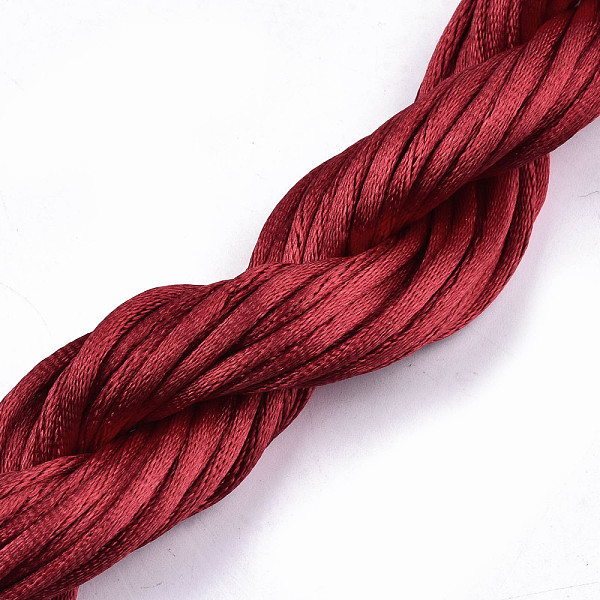 

PandaHall Polyester Thread, Dark Red, 2mm, about 10m/bundle Polyester