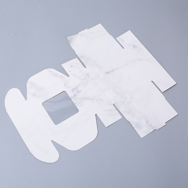 

PandaHall Paper with PVC Candy Boxes, with Square Window, for Bakery Box, Baby Shower Gift Box, Square, White, 9x9x4cm Paper Square White