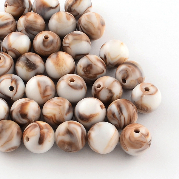 

PandaHall Opaque Acrylic Beads, Round, Camel, 10mm, Hole: 2mm, about 950pcs/500g Acrylic Round Brown