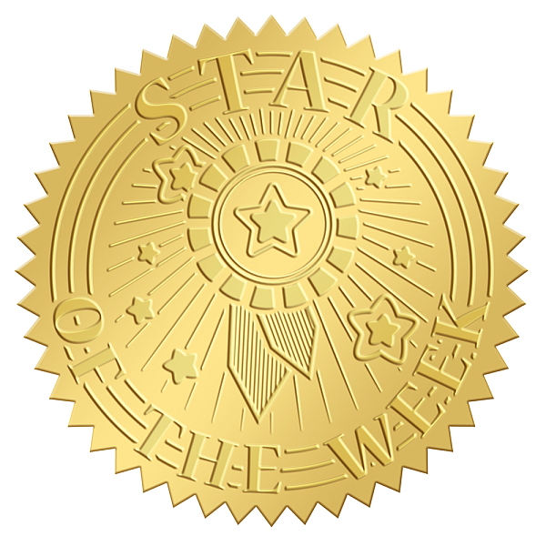 

PandaHall Self Adhesive Gold Foil Embossed Stickers, Medal Decoration Sticker, Star Pattern, 50x50mm Metal Star Gold