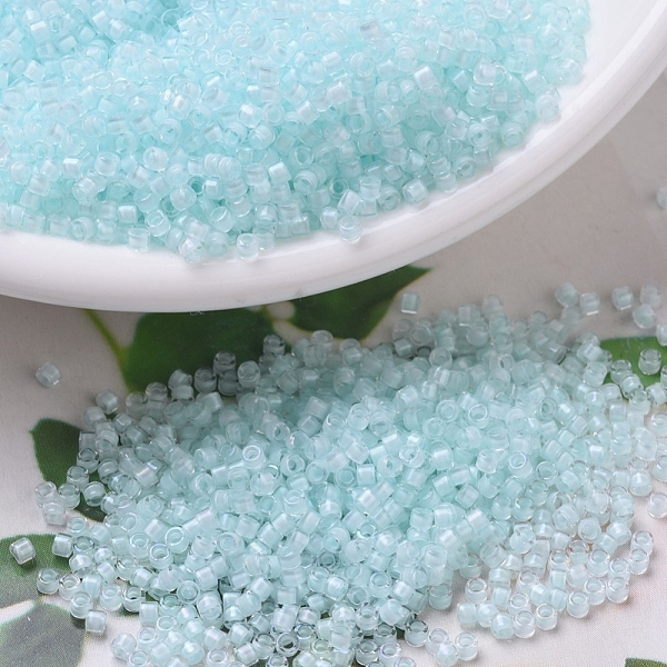

PandaHall MIYUKI Delica Beads, Cylinder, Japanese Seed Beads, 11/0, (DB0078) Aqua Mist Lined, 1.3x1.6mm, Hole: 0.8mm, about 2000pcs/bottle..., Cyan