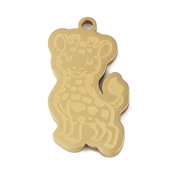 

PandaHall 304 Stainless Steel Pendants, Giraffe Charm, Golden, 24.5x16x1.5mm, Hole: 1mm 304 Stainless Steel Giraffe