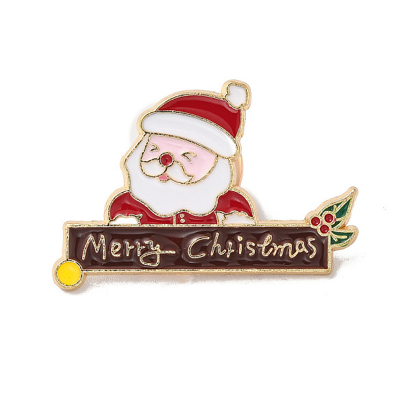 

PandaHall Christmas Theme Enamel Pin, Golden Alloy Brooches for Backpack Clothes, Human, 20.5x30x1.5mm Alloy+Enamel Santa Claus Green