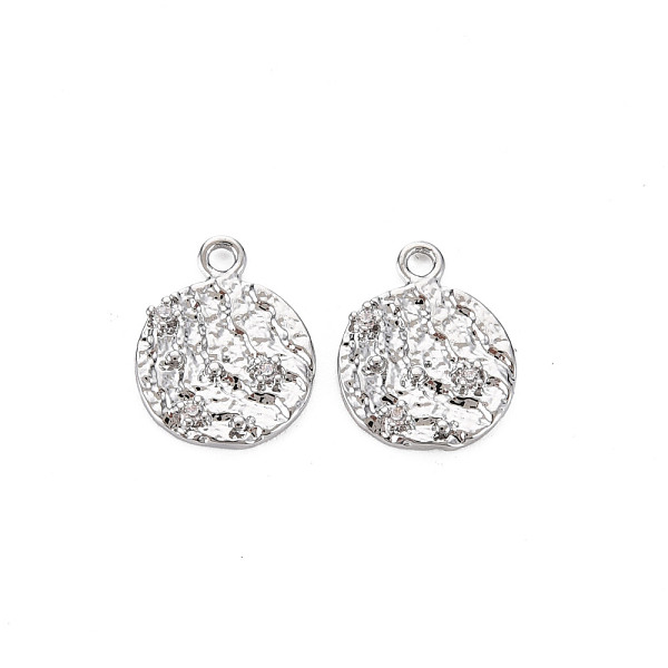 

PandaHall Brass Micro Pave Clear Cubic Zirconia Charms, Nickel Free, Flat Round, Real Platinum Plated, 12x10x1.4mm, Hole: 1.2mm Brass+Cubic...