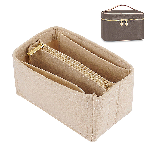 

PandaHall WADORN Felt Purse Organizer Insert, 2 Sizes Large Capacity Storage Bag Removal Inner Bag Multiple Compartments Bag Insert Soft...