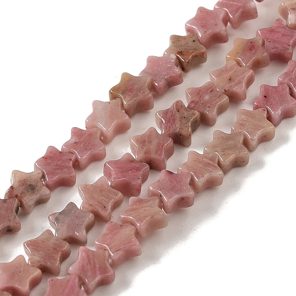

PandaHall Natural Rhodonite Beads Strands, Star, 6x5.5x2mm, Hole: 0.8mm, about 75pcs/strand, 14.57 inch(37cm) Rhodonite Star