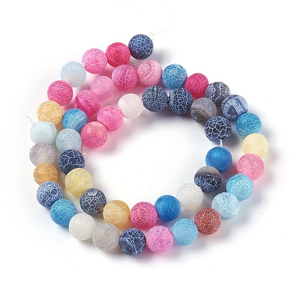

PandaHall Natural Weathered Agate Beads Strands, Dyed & Heated, Round, Mixed Color, 8mm, Hole: 1.2mm, about 48pcs/strand, 14.37 inch..., Multicolor
