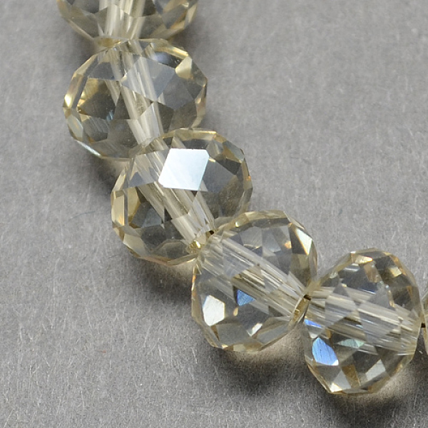 

PandaHall Handmade Imitate Austrian Crystal Faceted Rondelle Glass Beads, Beige, 10x7mm, Hole: 1mm, about 70~72pcs/strand Glass Rondelle..., Yellow