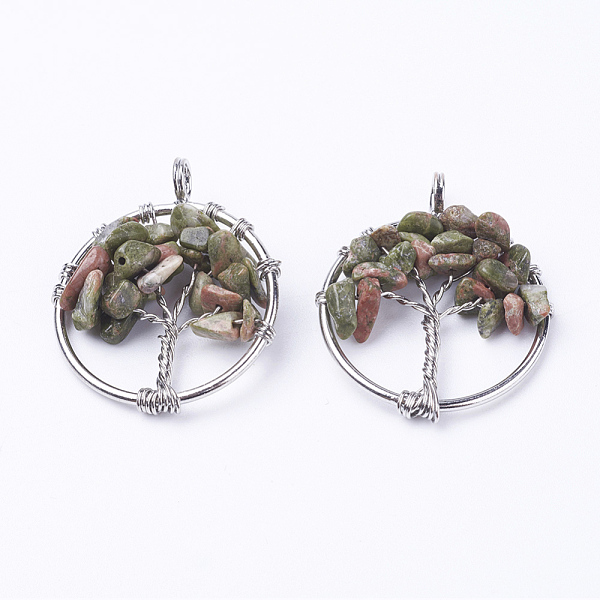 Pendentifs D'unakite Naturelle