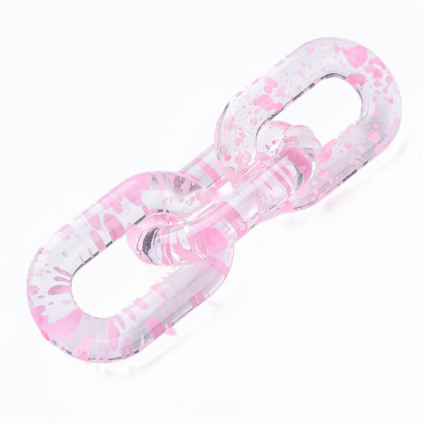 

PandaHall Transparent Acrylic Linking Rings, Quick Link Connectors, for Cable Chains Making, Oval, Pink, 31x19.5x5mm, Inner Diameter: 8x20mm...