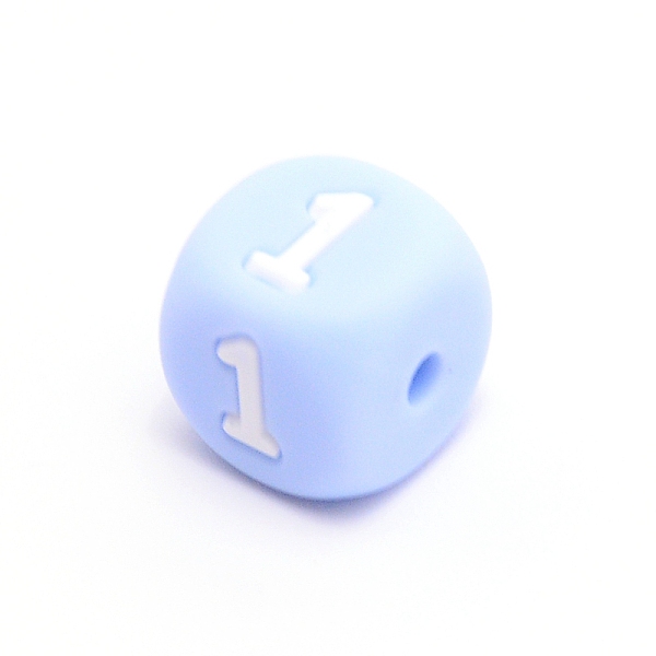

PandaHall Silicone Beads, for Bracelet or Necklace Making, Arabic Numerals Style, Light Sky Blue Cube, Num.1, 10x10x10mm, Hole: 2mm Silicone...
