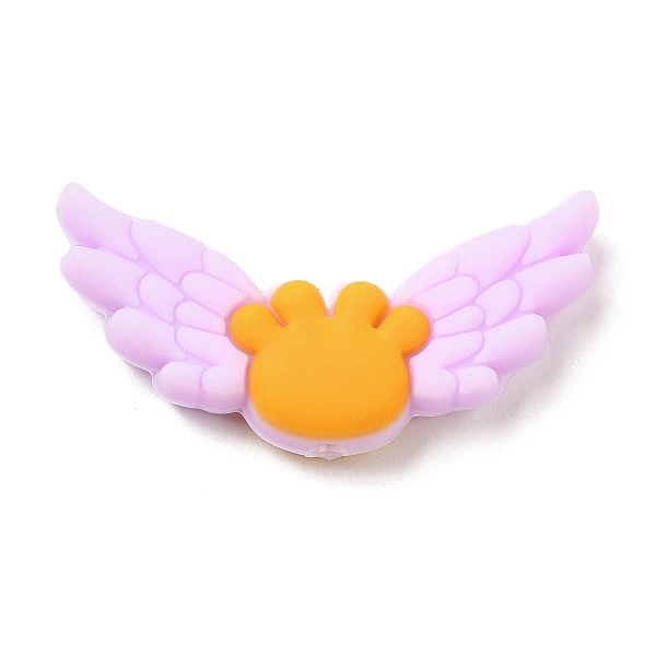 

PandaHall Wing Food Grade Eco-Friendly Silicone Focal Beads, Chewing Beads For Teethers, DIY Nursing Necklaces Making, Violet, 18x37x7.5mm..., Purple